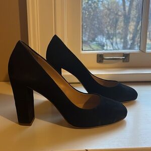 J.Crew suede black heels - size 6